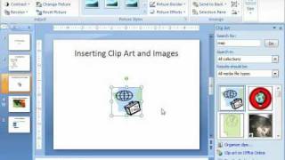 PowerPoint Tutorial Inserting Clip Art and Pictures Microsoft Training Lesson 51 [upl. by Merilyn]