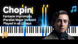 Fantasie Impromptu Parallel Major Version  In All 12 Keys piano pianomusic pianocover [upl. by Kato]