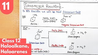 12 Sandmeyer reaction Balz schiemann reaction class12 preparation of Haloarenes Haloalkane [upl. by Kelby293]