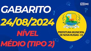 GABARITO Ass de Administração  Concurso NOVA RUSSAS  NÍVEL MÉDIO  BANCA CONSULPAM  MATEMÁTICA [upl. by Esinal358]