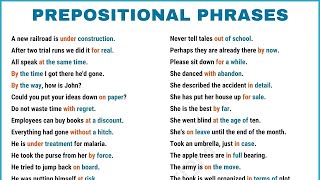 60 Easy Examples of Prepositional Phrases in English Prepositional Phrase in English Grammar [upl. by Stclair438]