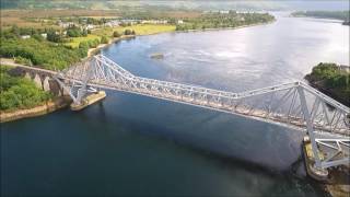 Connel Bridge near Lora Falls in Oban Scotland  Skydronautsuk [upl. by Corel]