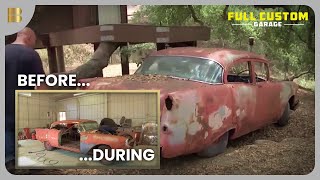 1955 Oldsmobile 2Door Chop  Full Custom Garage  S01 E06  Automotive Reality [upl. by Noryk151]