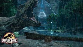 Stormy Night in Jurassic Park  Soothing Rain amp Rolling Thunder Sounds for Relaxing Study Sleeping [upl. by Housen986]