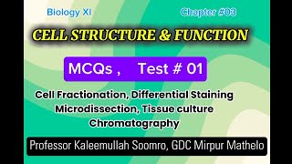 BiologyXI  MCQs on Cell structure amp function  Test 01 [upl. by Elsbeth244]