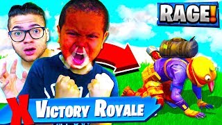 TRY NOT TO RAGE CHALLENGE FOR ADDICTED 10 YR OLD BROTHER IN FORTNITE I TURNED OFF HIS PS4 TOP 2 😂 [upl. by Blandina]