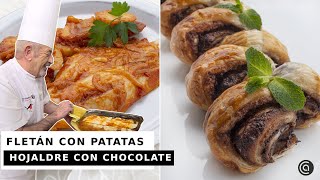 Fletán al horno con patatas  Espiga de hojaldre con chocolate  Karlos Arguiñano [upl. by Yngiram876]