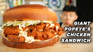 I Made A Giant Popeyes Chicken Sandwich [upl. by Hax]