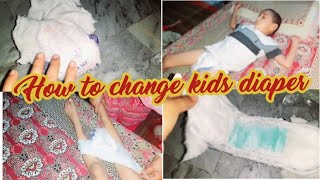 How to change kids diaper how to change diaper 4year boy diaper change night routine diaper [upl. by Airalav45]