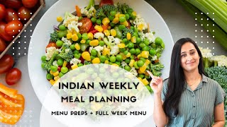 Indian Weekly Meal Planning  Full week Menu Ideas Preparations amp Recipes Vegetarian Meal Plan1 [upl. by Cherin]