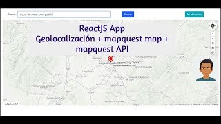 ReactJS App  geolocalización  mapquest map  mapquest API  parte 2 [upl. by Beka]