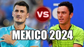 Goncalo Oliveira vs Bernard Tomic MEXICO 2024 Highlights [upl. by Harrington201]