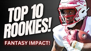 Top 10 NFL Rookies 2024  Immediate Fantasy Impact [upl. by Kruse]