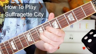 Suffragette City David Bowie Guitar amp Bass Lesson [upl. by Ralleigh705]