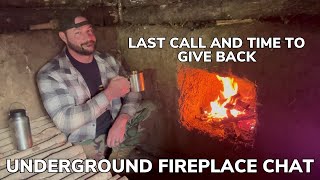 Solo Overnight Last Call Fireplace Chat Updates and Time to Give Back and Bushcraft Coffee [upl. by Tiny]