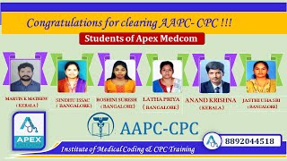 Medical Coding Certification CPC Pass students from Apex Medcom [upl. by Perron]