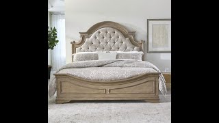 Magnolia Manor Upholstered Bed in Weathered Bisque by Liberty Furniture 244NBR  SpeedyFurniturecom [upl. by Nosliw]