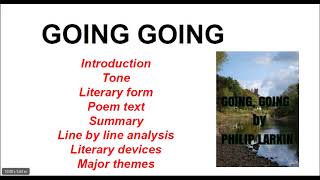 Going Going by Philip LarkinSummary and analysis and themes [upl. by Ethbin]