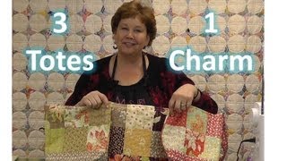 Make Three Totes  Purses With One Charm Pack [upl. by Ainot43]