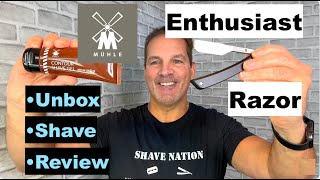 Muhle Enthusiast Shavette Razor UnboxingShaveReview [upl. by Relyk725]