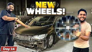 Modifying Honda Civic in 30 Days Day 24  NEW RIMS [upl. by Willie37]