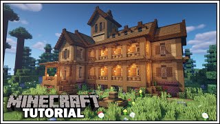 Minecraft Tutorial How to Build a Large Wooden House [upl. by Edivad]