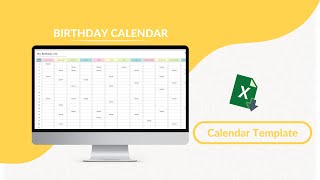 Birthday Calendar Excel Template [upl. by Nawed]