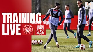 LIVE Training Liverpool prepare for Toulouse trip  Europa League [upl. by Oirazan537]