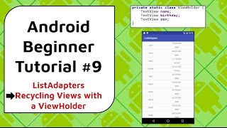 Android Beginner Tutorial 9  Custom ListView Adapter With Loading Animation [upl. by Eilyak704]