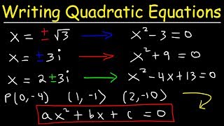 Writing Quadratic Equations In Standard Form Given The Solution [upl. by Ares833]