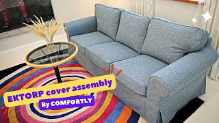 COMFORTLY IKEA Ektorp Hand Made Replacement Covers  Assembly [upl. by Ria]