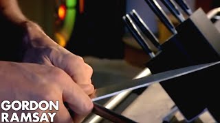 How To Sharpen A Knife  Gordon Ramsay [upl. by Shirlee]