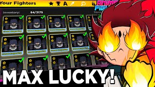 CONSEGUINDO o LUCKY MAXIMO do ANIME FIGHTERS realmente é op [upl. by Silenay]