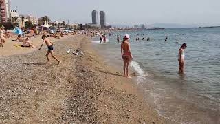 INCREDIBLE 😲 5000 PEOPLE AT BADALONA BEACH 🔥 BARCELONA IN 4K 2024 😍 WALKING TOUR [upl. by Janaya758]