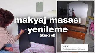 100 TL  ye aldığım makyaj masasını yeniledim VLOG [upl. by Illene175]