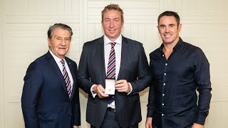 Trent Robinson receives Sydney Roosters Life Membership [upl. by Ahsenrad]