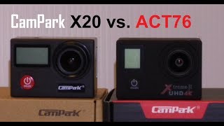 CAMPARK X20 vs CAMPARK ACT76 Audio amp Video Test Low Light [upl. by Wulfe]