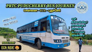 🚌PRTC PUDUCHERRY BUS TRAVEL VLOG 💥 ChennaiPuducherry  ViaECR  Dhamo Travlogs [upl. by Gianina]