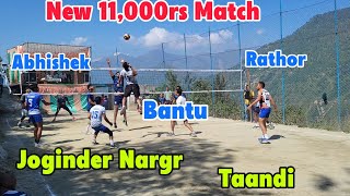 New 11000rs Match 🔥Joginder Nargr vs Taandi🔥 high voltage volleyball Match at saroa [upl. by Elorac]