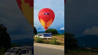 Air Balloon taking off in Vang Vieng [upl. by Teagan]