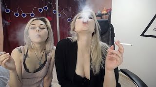 Two amazing blondes light up  Smoking Girls Channel [upl. by Bradwell]