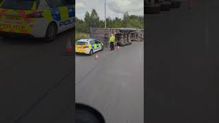 truckcrash HGV turned over A63 [upl. by Bluefarb500]