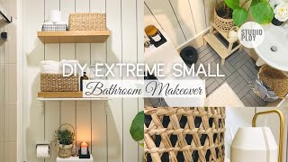 Extreme Small Bathroom Makeover  Modern Farmhouse  DIY Shiplap  DIY [upl. by Soirtimid]