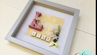 How to make Box Frame Baby Gift  DIY Gift Idea [upl. by Alleuol447]