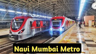 Navi Mumbai Metro Trains at Kharghar Village Metro Station [upl. by Tally]