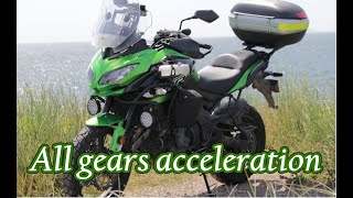 Versys 650  0100 kmh 060mph  All gears acceleration [upl. by Ahsien141]