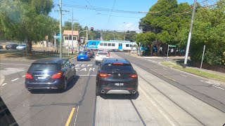 Drivers View Tram 70 Glenferrie Rd to Wattle Park [upl. by Nuahs]