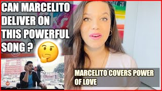 MARCELITO POMOY REACTION  POWER OF LOVE Celine Dion Cover  MUSIC REACTION VIDEOS [upl. by Hillman258]