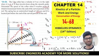 1468 Kinetics of Particle Conservation of Energy Chapter 14 Hibbeler Dynamics  Engineers Academy [upl. by Saire]