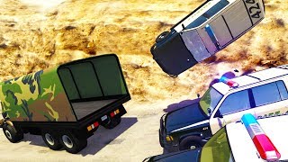 CRAZY OFF ROAD POLICE CHASES AND TAKEDOWNS  BeamNG Drive Crash Test Compilation Gameplay [upl. by Tekla]